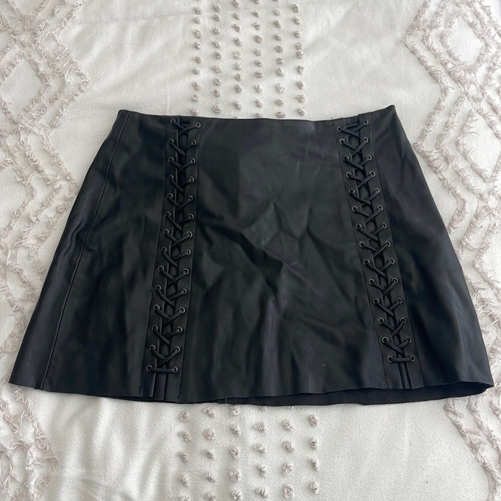 Black faux leather Zara skirt